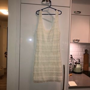 White lace body con dress